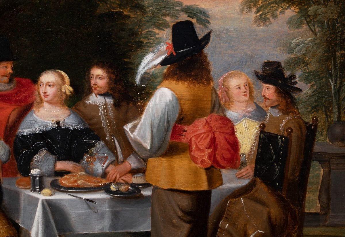 Banquet dans un parc. Christoffel Jacobsz Van der Laemen (1606-1651)-photo-2