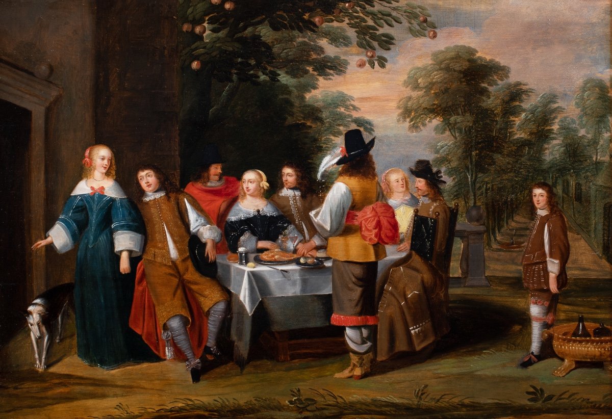 Banquet dans un parc. Christoffel Jacobsz Van der Laemen (1606-1651)-photo-1
