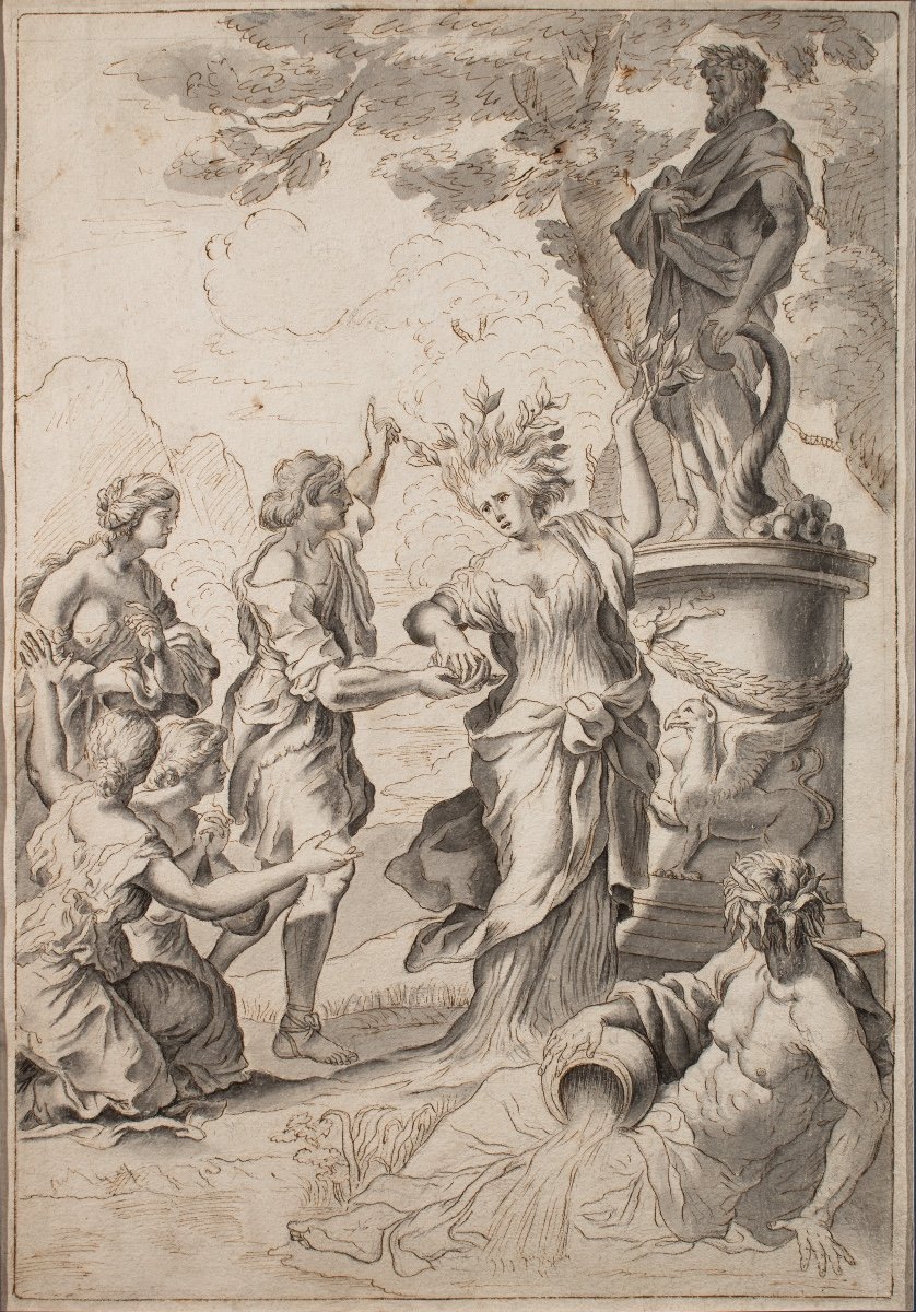 Apollo & Daphne. School Of Giovanni Francesco Romanelli (1610-1662)-photo-2