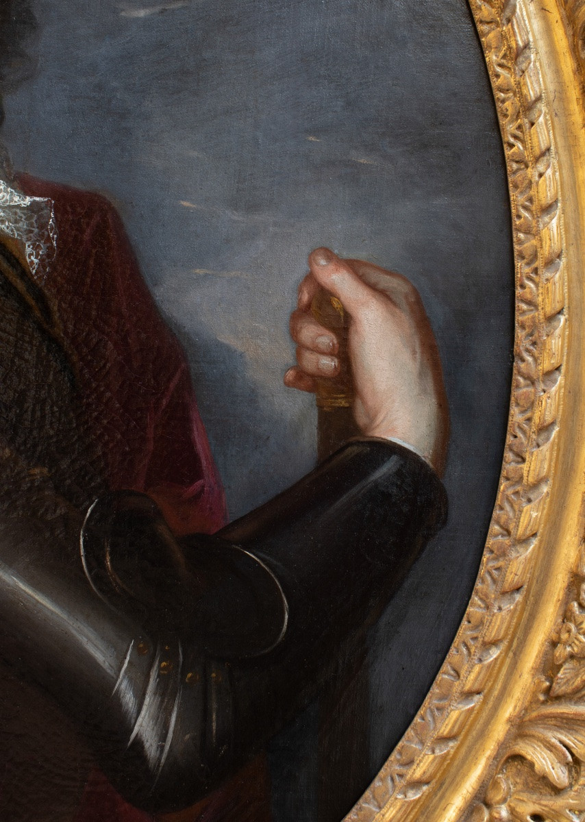 Portrait d’un seigneur en armure. Atelier de Hyacinthe Rigaud (1659-1743)-photo-3