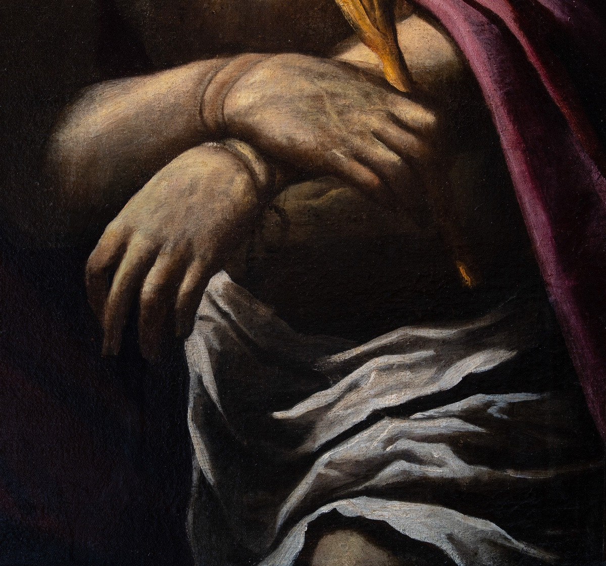 Peintre Caravagesque Italie du Nord XVIIe Siècle. Le Christ présenté à Caïphe-photo-4