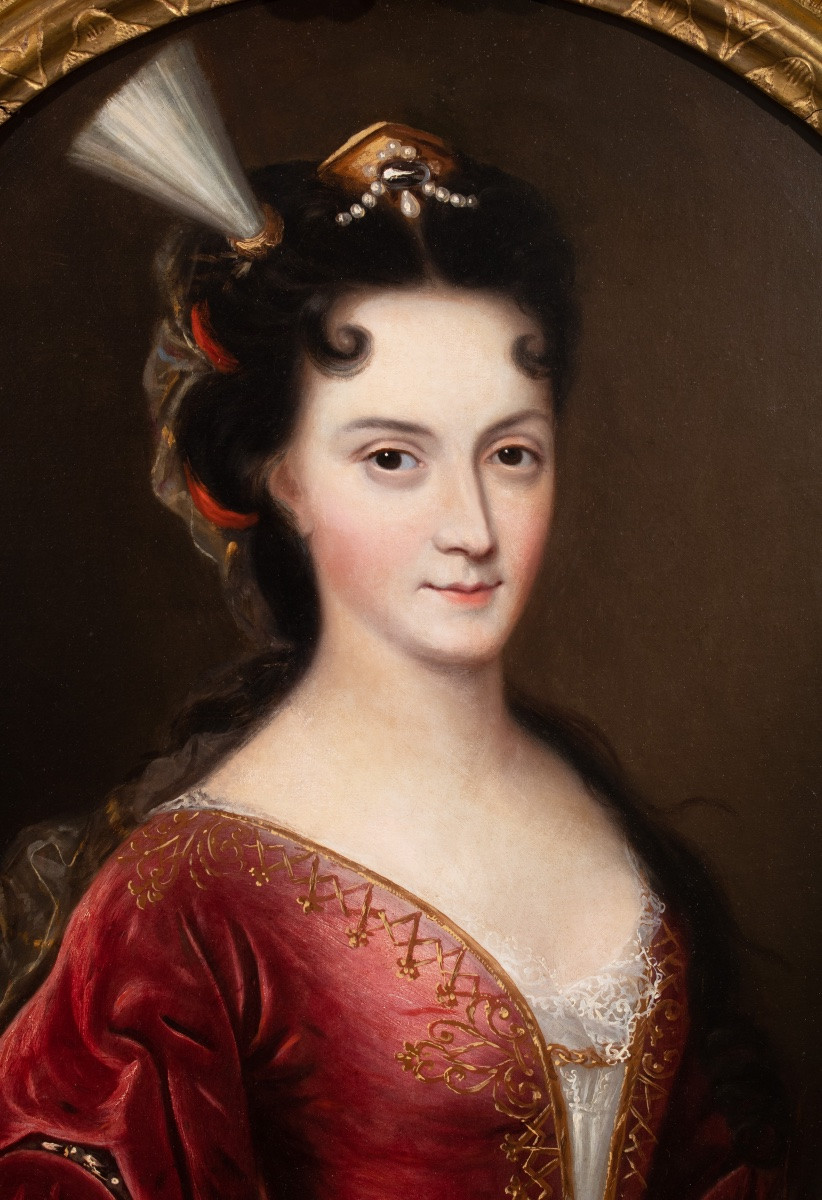 Portrait Of A Young Lady Of Quality. François De Troy & Workshop, 17th Century.-photo-2