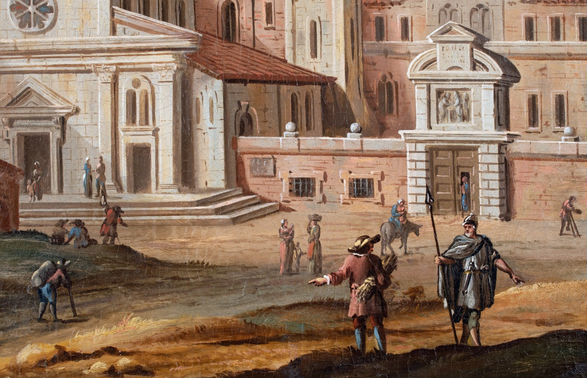 Vue de la Piazza del Popolo à Rome. Atelier de Gaspar van Wittel (1653-1736)-photo-4