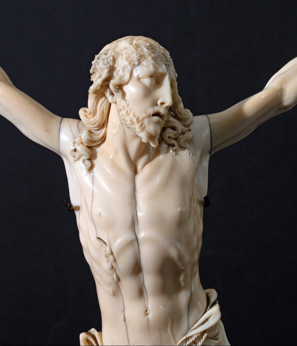 Christ “vivo” In Carved Ivory. Flanders, Late 17th Century-photo-2