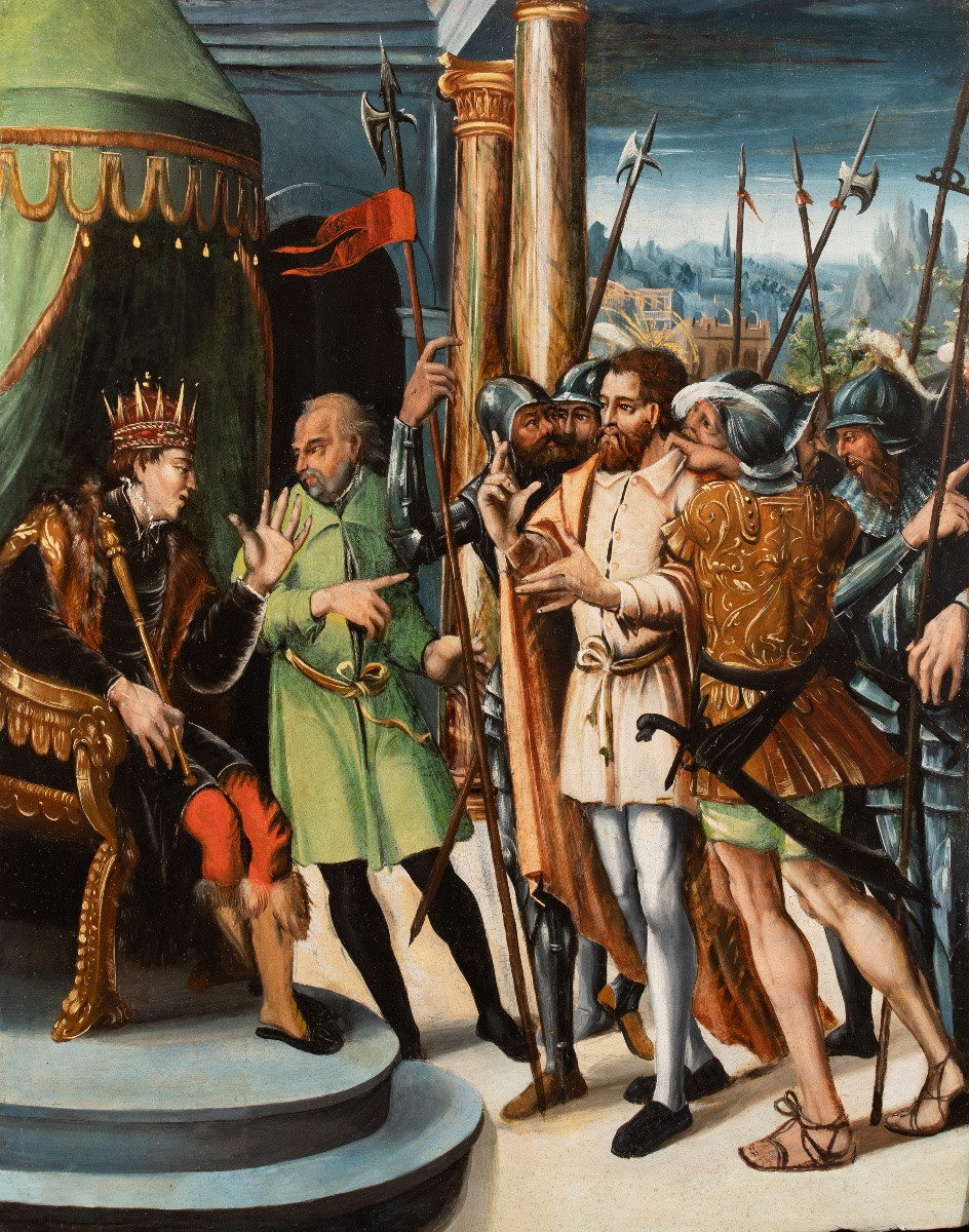 Saint John The Baptist Before King Herod. 16th Century-photo-4