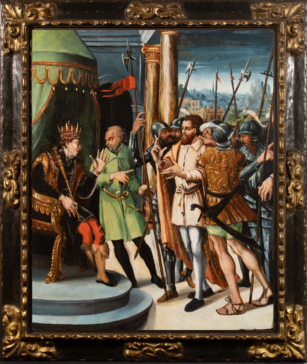 Saint John The Baptist Before King Herod. 16th Century