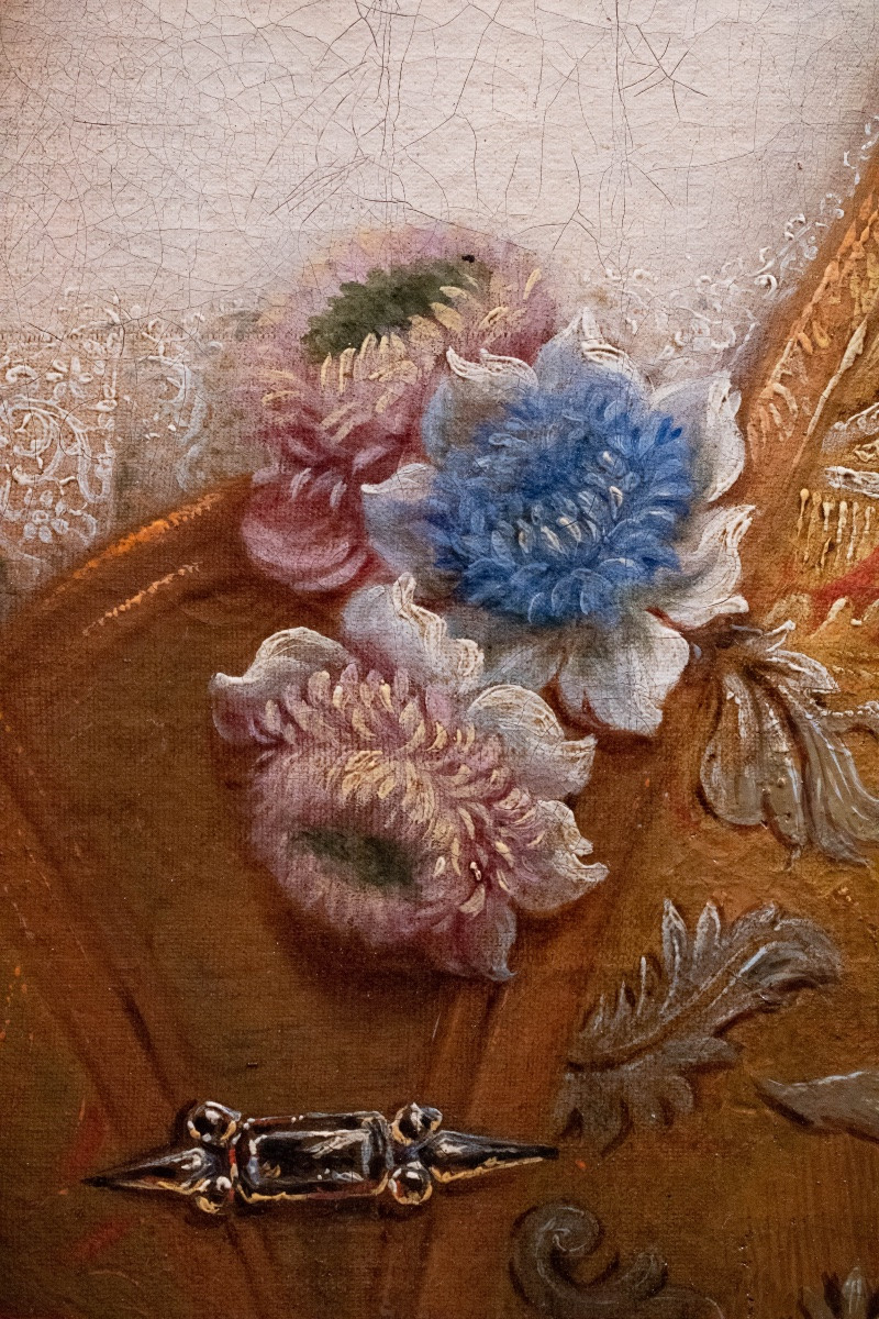 Jeune dame de qualité représentée en Flore. Atelier de Nicolas de Largillierre (1656-1746) -photo-4