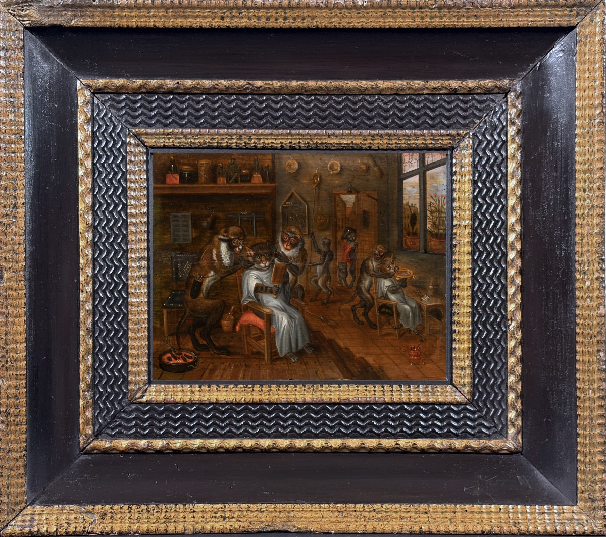 Les singes barbiers. Ferdinand van Kessel (1648–1696) Attr 