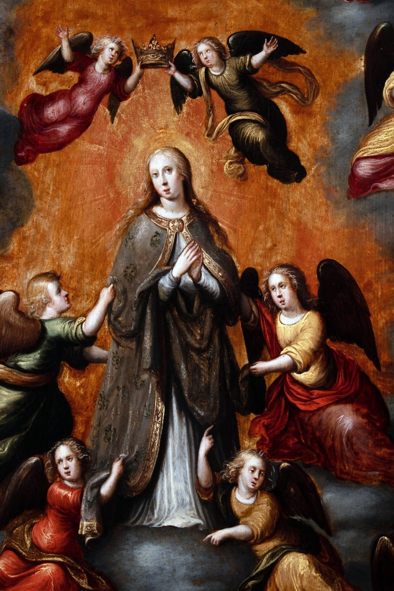 Anges musiciens entourant le Couronnement de la Vierge - Louis de Caullery (vers 1580 – 1621) -photo-2