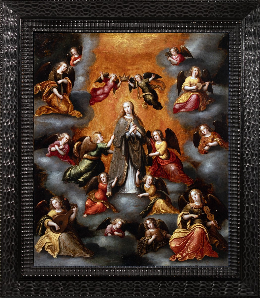 Anges musiciens entourant le Couronnement de la Vierge - Louis de Caullery (vers 1580 – 1621) 