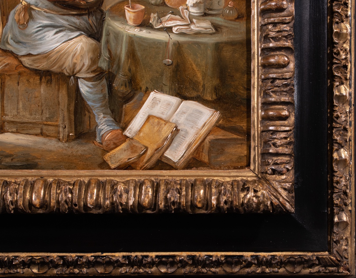 Alchimiste dans son cabinet de travail. Époque XVIIe siècle-photo-3
