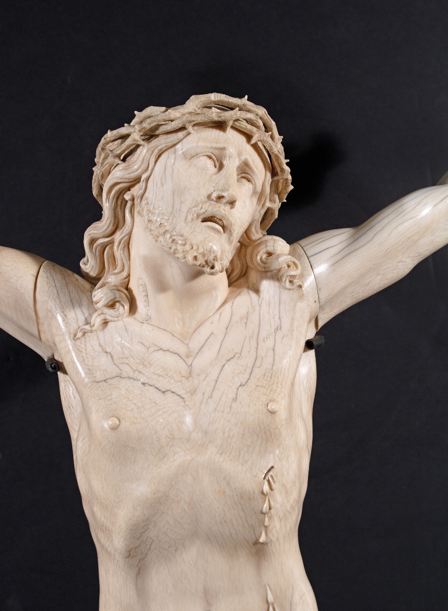 Large Christ In Ivory - Paris Workshop, First Half Of The XIXᵉ Century-photo-3
