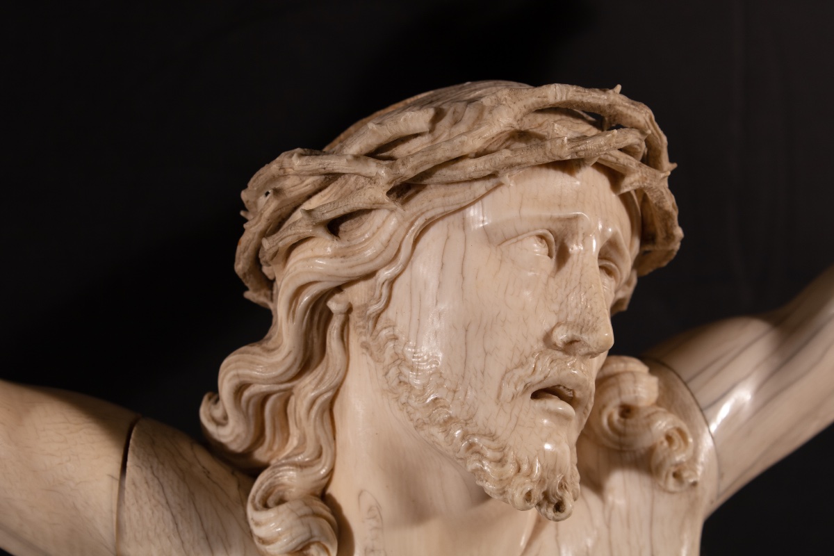 Large Christ In Ivory - Paris Workshop, First Half Of The XIXᵉ Century-photo-4