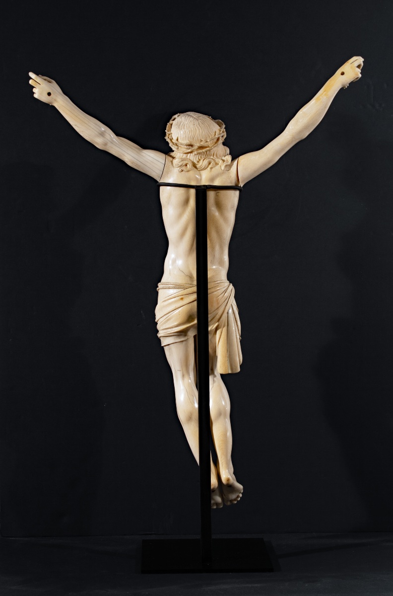 Large Christ In Ivory - Paris Workshop, First Half Of The XIXᵉ Century-photo-2