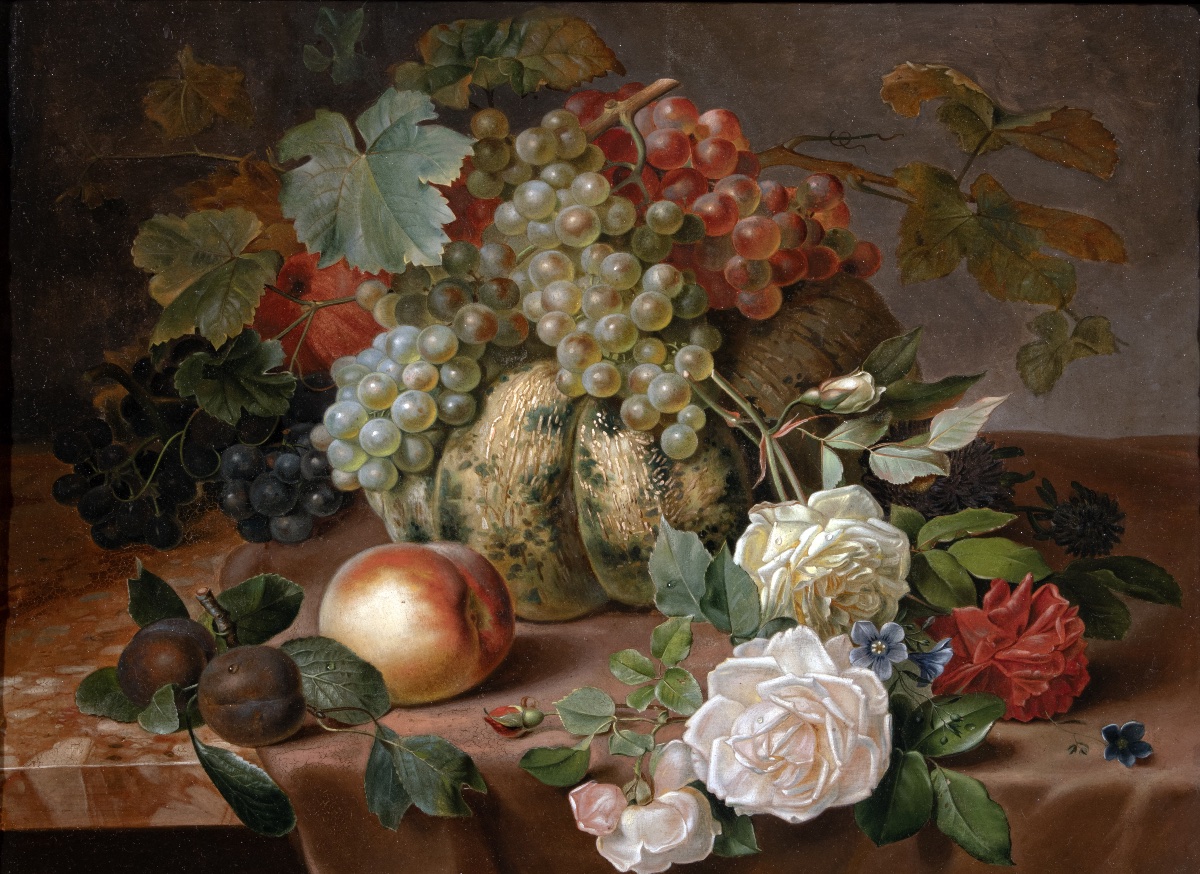 Nature morte aux fruits et aux fleurs. France ou Flandres, début du XIXᵉ siècle-photo-3