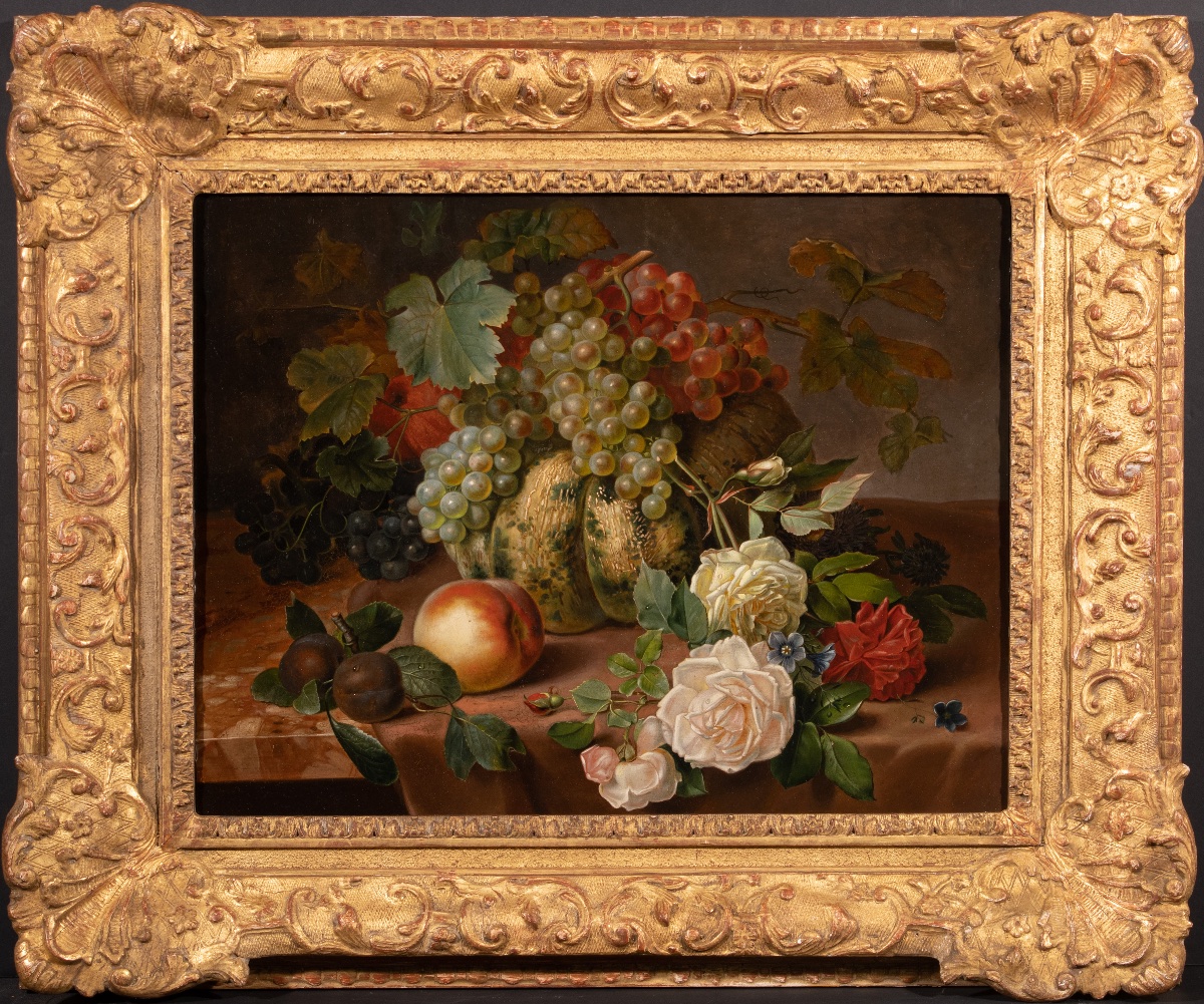 Nature morte aux fruits et aux fleurs. France ou Flandres, début du XIXᵉ siècle