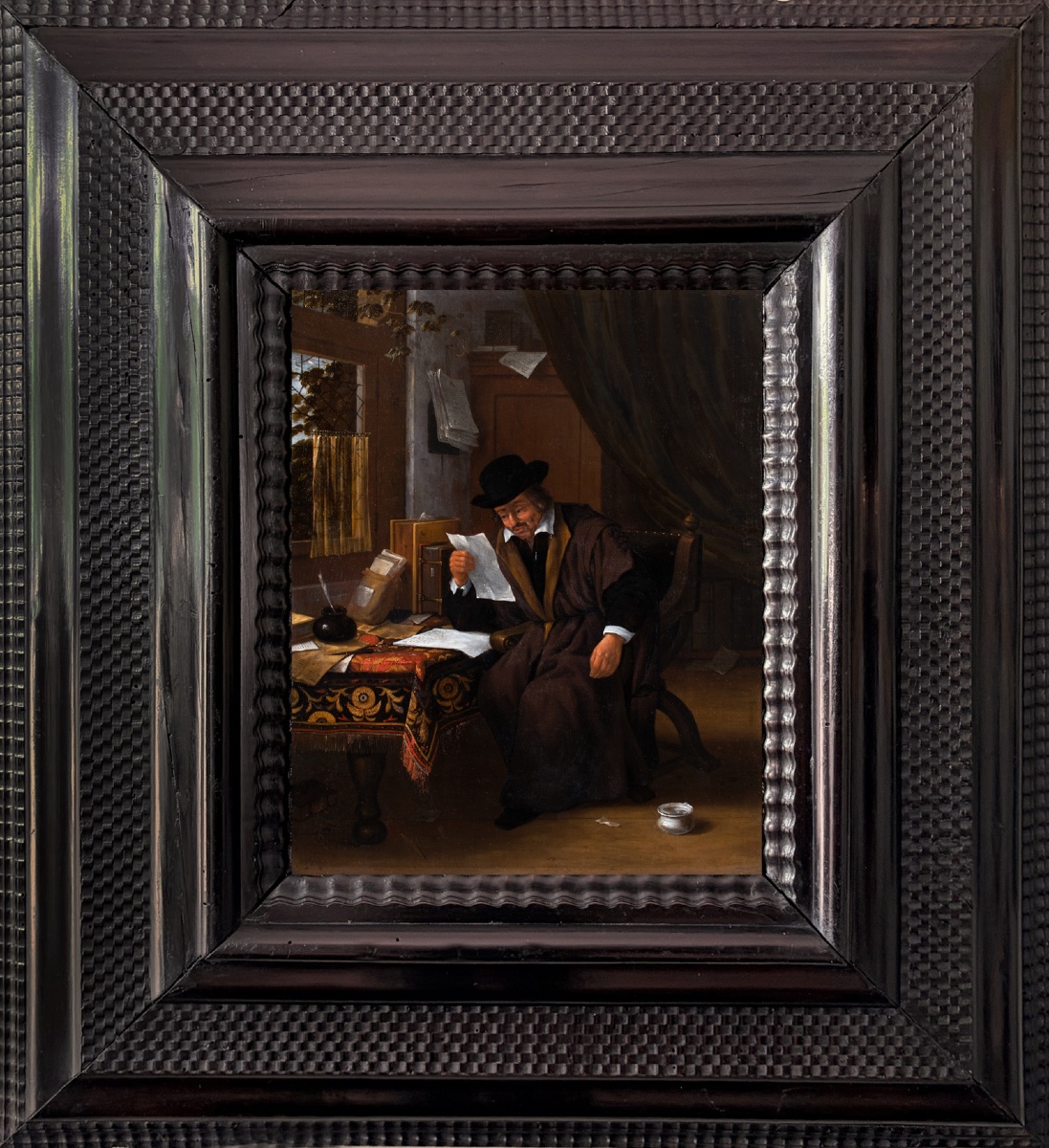 A Man Reading A Letter In His Study.  Adriaen Van Ostade (1610–1685)-photo-2