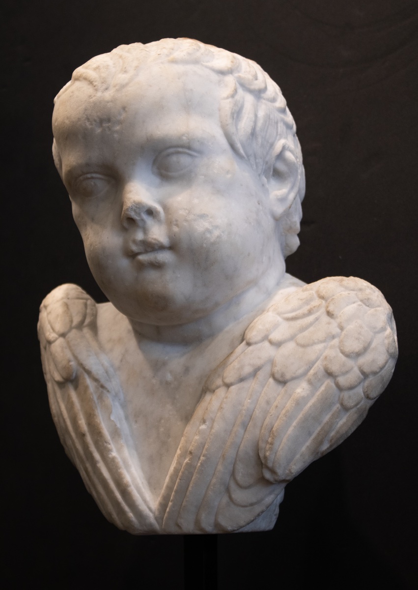 Bust Of A Cherub In Carrara Marble. Italy, Early 17th Century, Circa 1600-photo-3