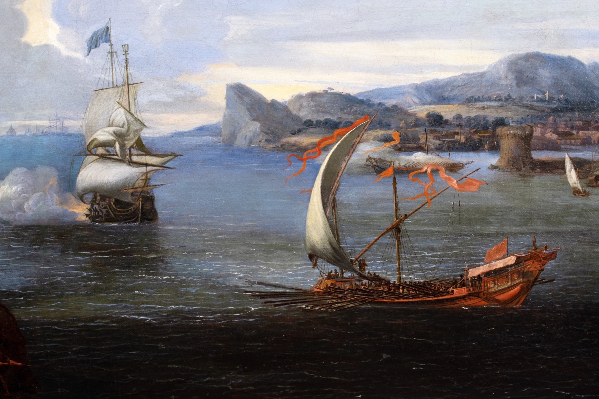 Jean Baptiste De La Rose, 1612–1687. Mediterranean Seascape Featuring The Royal Galley “la Réale”-photo-2