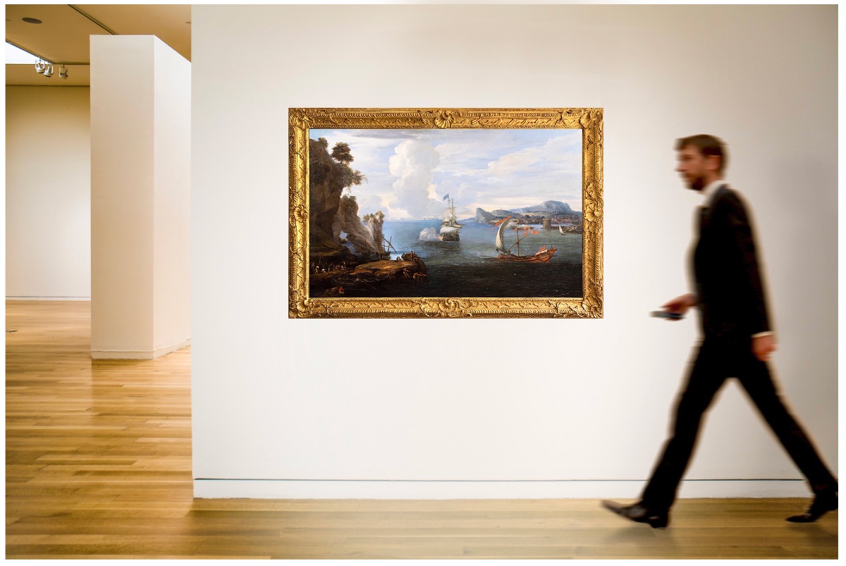 Jean Baptiste De La Rose, 1612–1687. Mediterranean Seascape Featuring The Royal Galley “la Réale”-photo-1