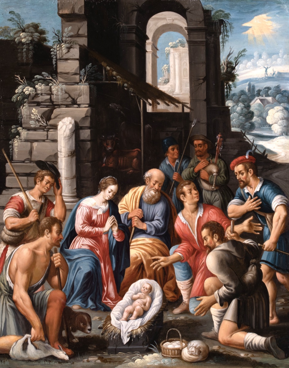 The Adoration Of The Shepherds. Workshop Of Maarten De Vos (1532–1603)-photo-2