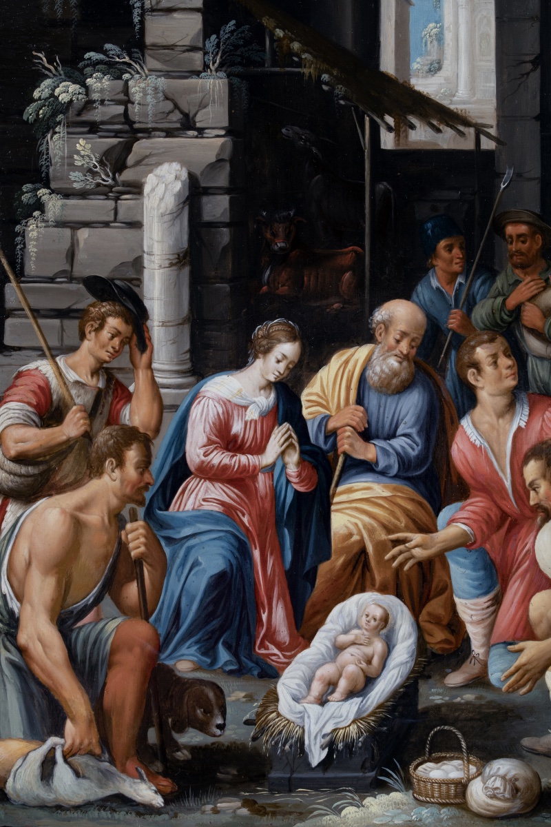 The Adoration Of The Shepherds. Workshop Of Maarten De Vos (1532–1603)-photo-3