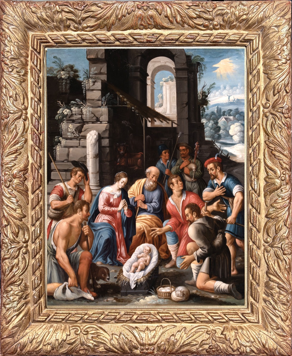 The Adoration Of The Shepherds. Workshop Of Maarten De Vos (1532–1603)