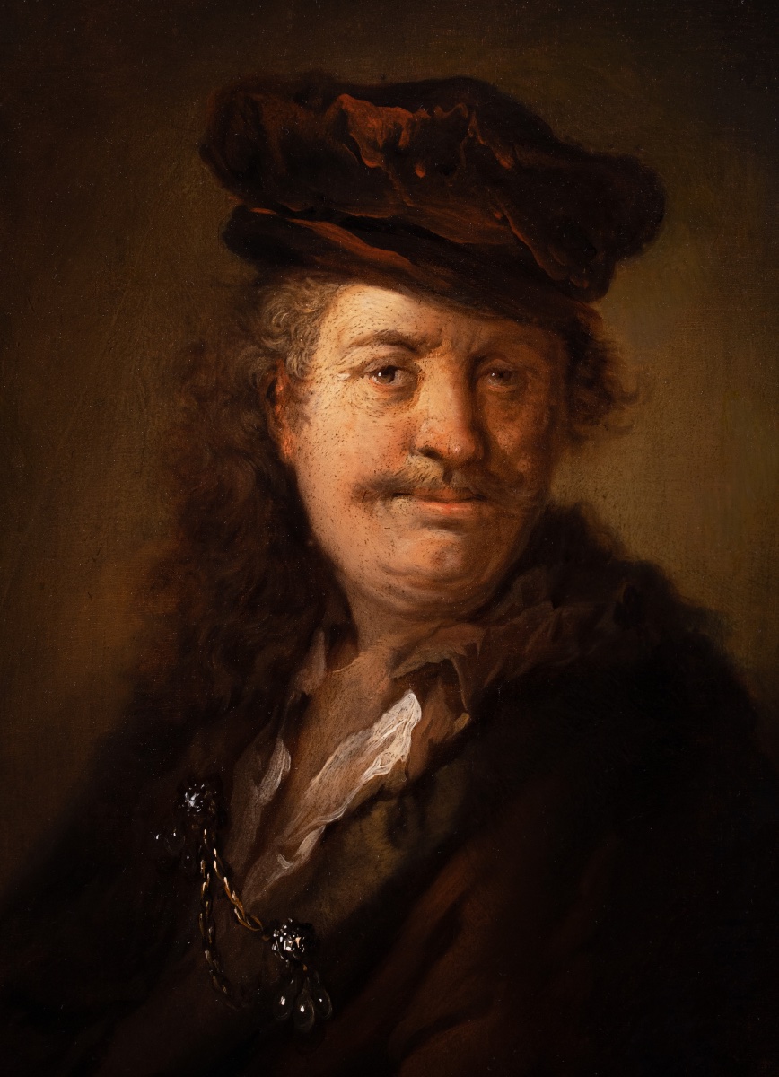 Portrait d’homme au béret rouge. École de Rembrandt, XVIIᵉ siècle.-photo-3