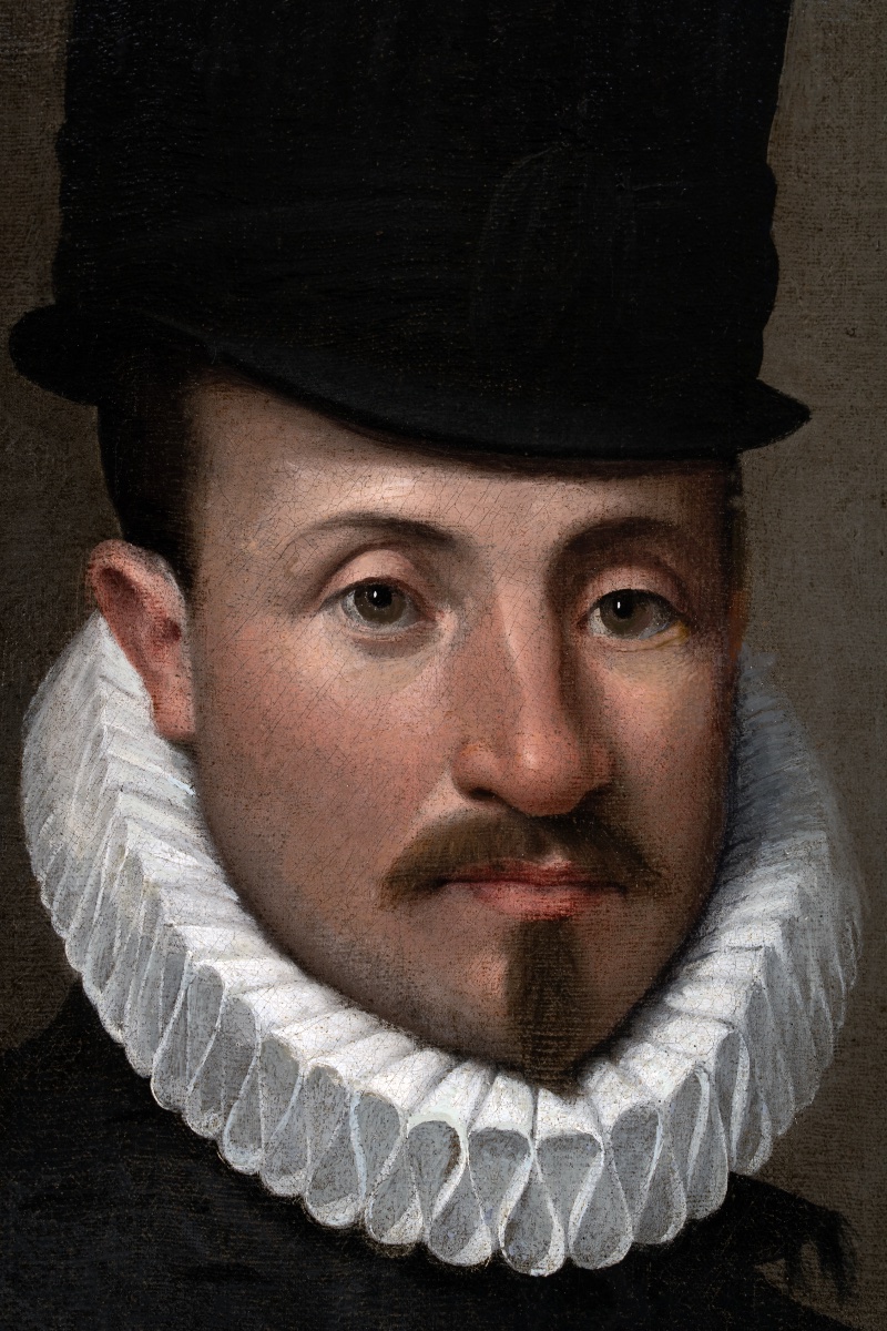 Attribué à Bartolomeo Passarotti (1529–1592). Portrait de jeune homme à la fraise-photo-2