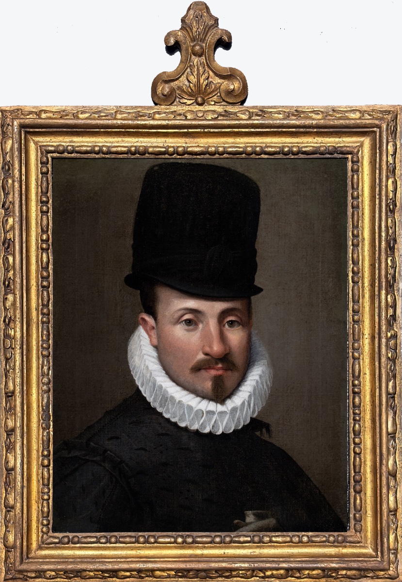 Attribué à Bartolomeo Passarotti (1529–1592). Portrait de jeune homme à la fraise