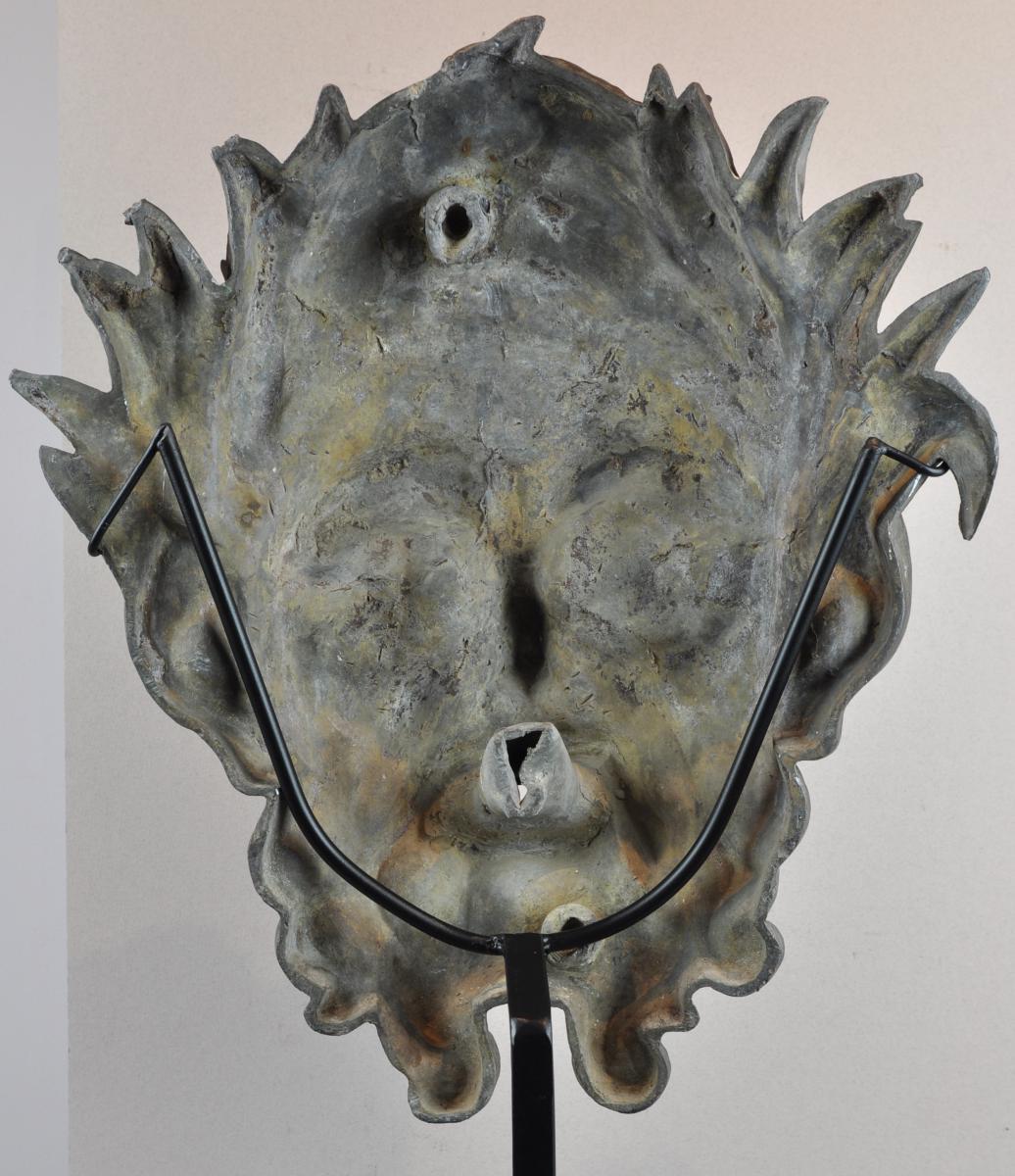 Mascaron De Fontaine D’époque Louis XIV, Tête De Faune-photo-3