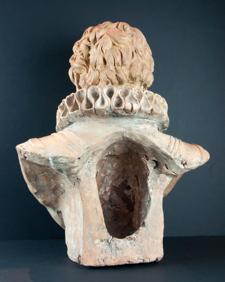 Buste En Terre Cuite D’un Jeune Chevalier De L’ordre De Santiago, XVIIIème Siècle-photo-4