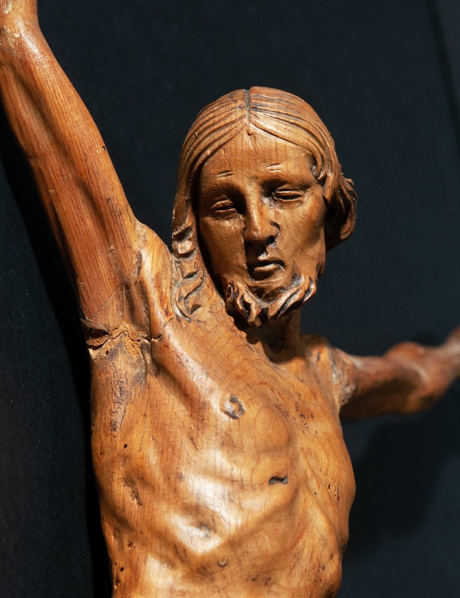 Christ En Bois Sculpté. Italie Fin Du XVIème Siècle-photo-2