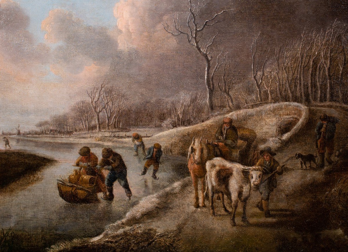 Winter Landscape With Skaters. Andries Vermeulen (1763-1814)-photo-2