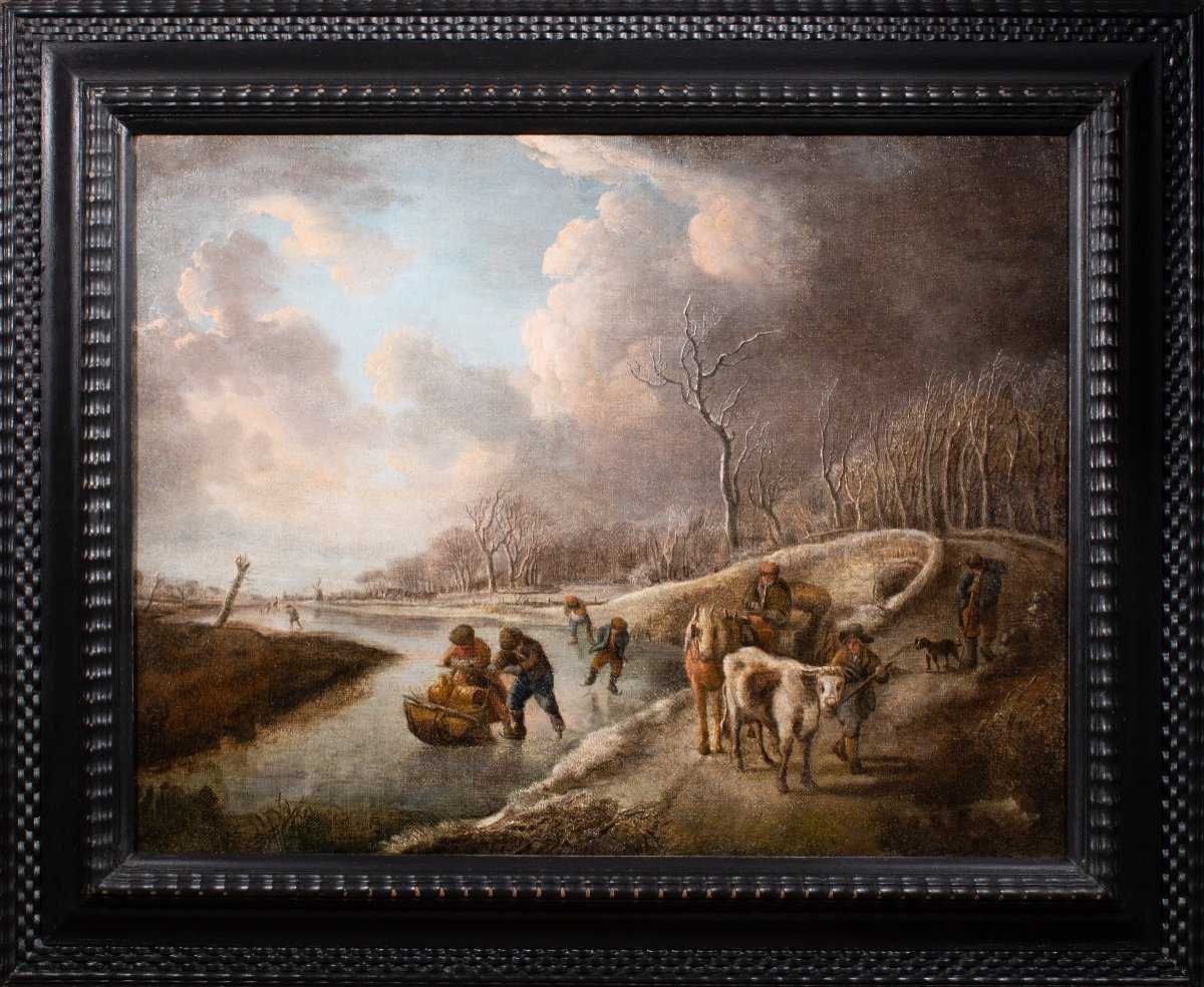 Paysage D’hiver Avec Patineurs. Andries Vermeulen (1763-1814)