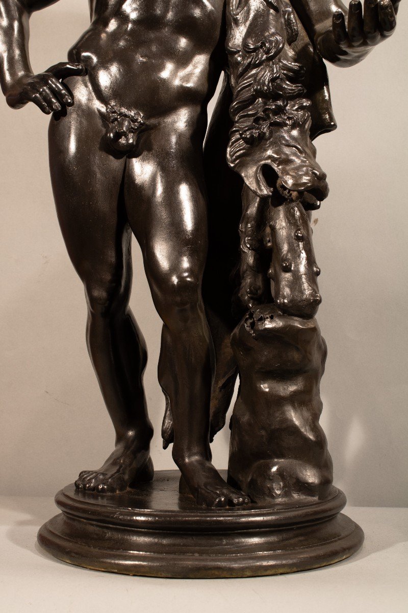 Hercules. Bronze Sculpture, France At The End Of The 18th Century.-photo-2