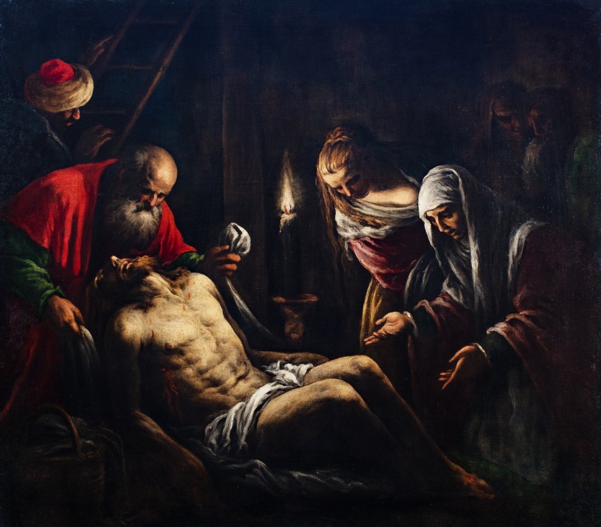 La Déposition Du Christ. Atelier De Francesco Bassano (vers 1549 - 1592)