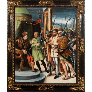 Saint John The Baptist Before King Herod. 16th Century
