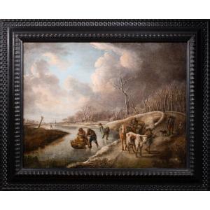 Paysage D’hiver Avec Patineurs. Andries Vermeulen (1763-1814)