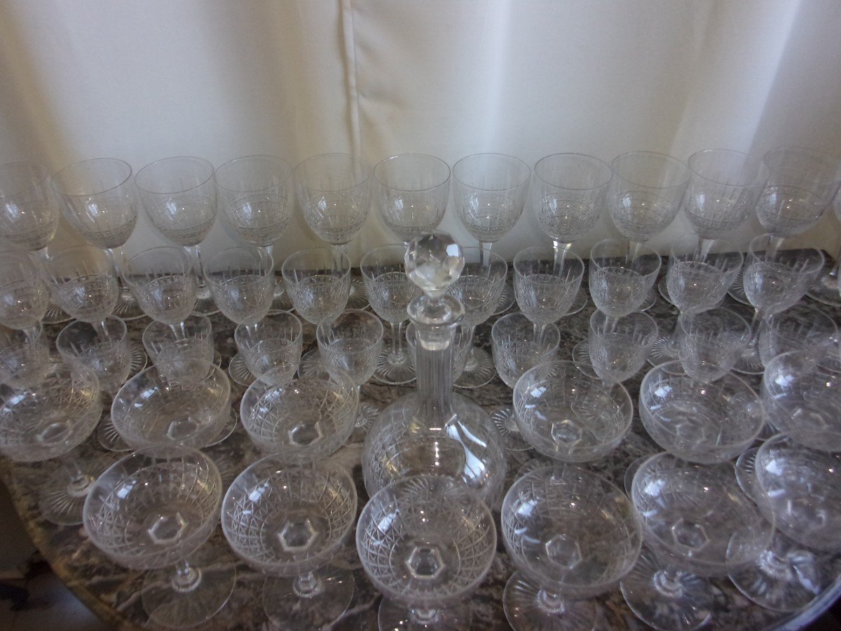 Important Saint-louis Cut Crystal Service-photo-3