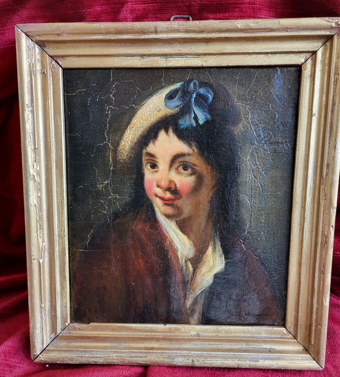 école Française  Du XVIII E Paire De Portraits d'Enfant Huile /t-photo-3