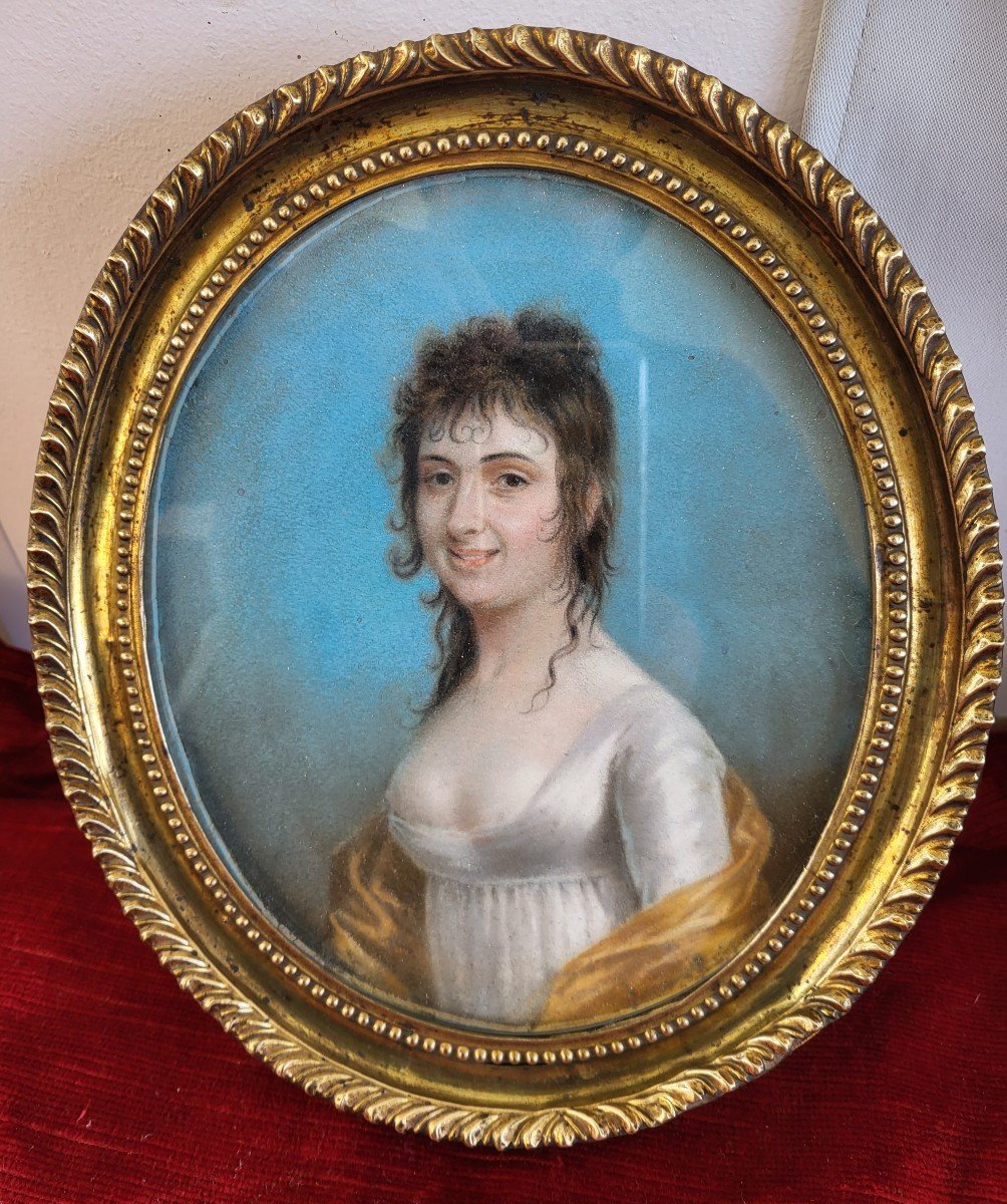 Portrait  Pastel d'une Jeune Merveilleuse  ec.F c.1790