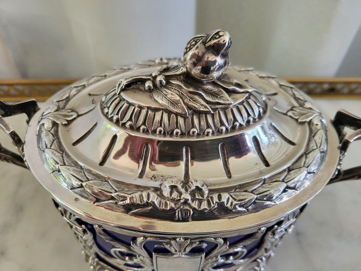 Sugar Bowl Silver Minerva Nineteenth Century-photo-2