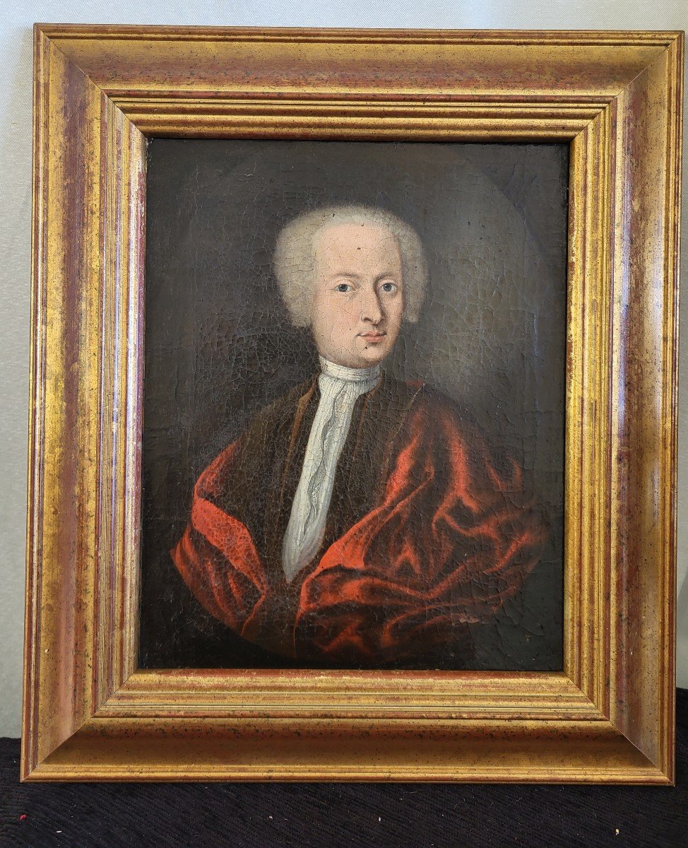 Portrait  Gentilhomme  école Du XVIII E  h/t