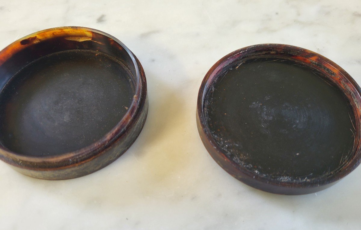 Brown Tortoiseshell Box Miniature Gentleman 18th Century-photo-4