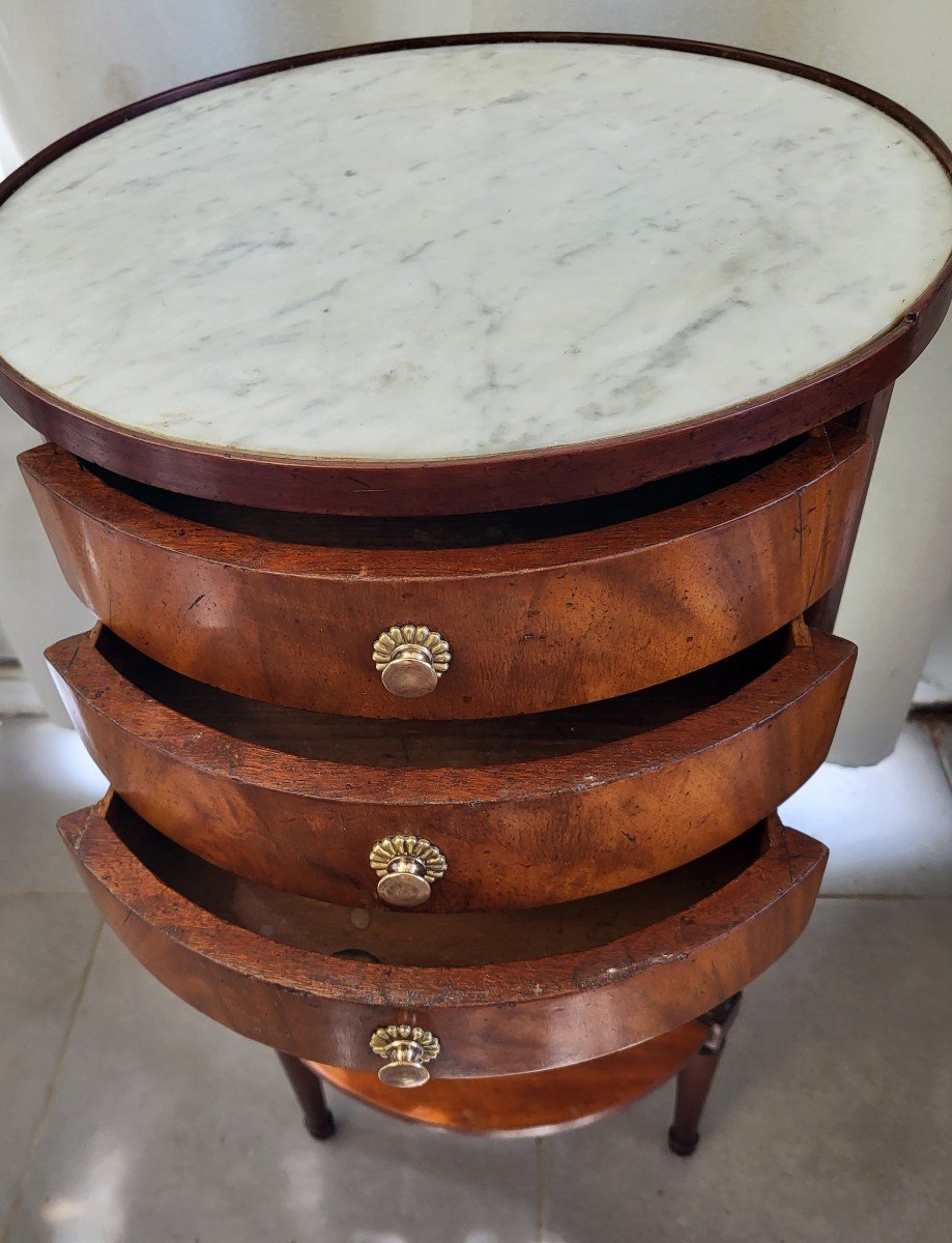 Mahogany Drum Living Room Table Louis XVI Period Late 18th Century-photo-3