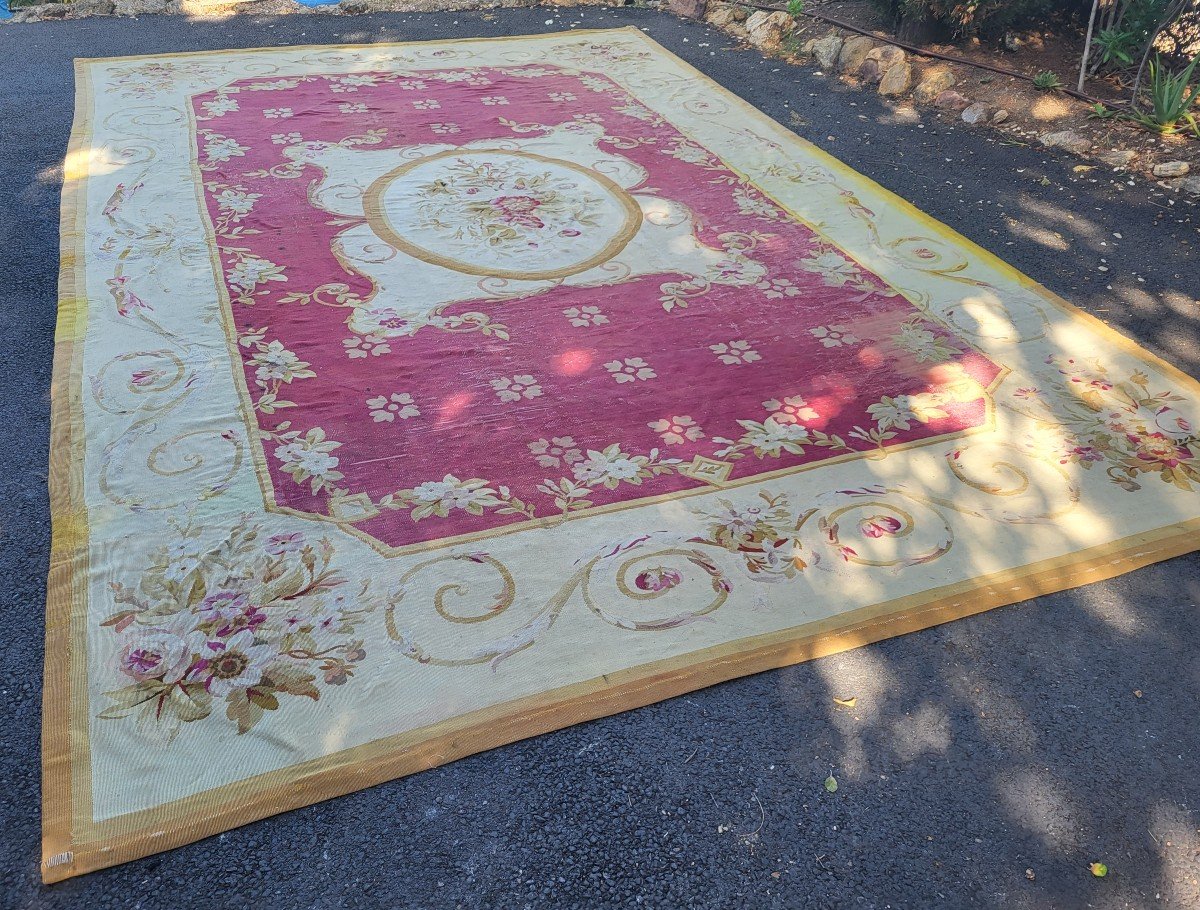 Important Aubusson Carpet Napoleon III Period 19th Century 450x305cm-photo-8