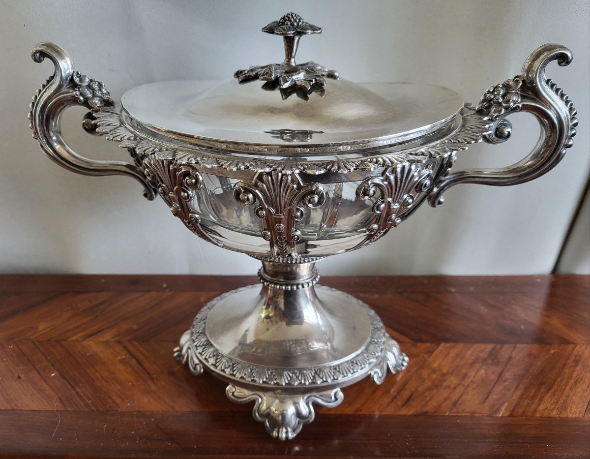 Large Silver Covered Cup Minerva Ep L Ph 19th Century 924g