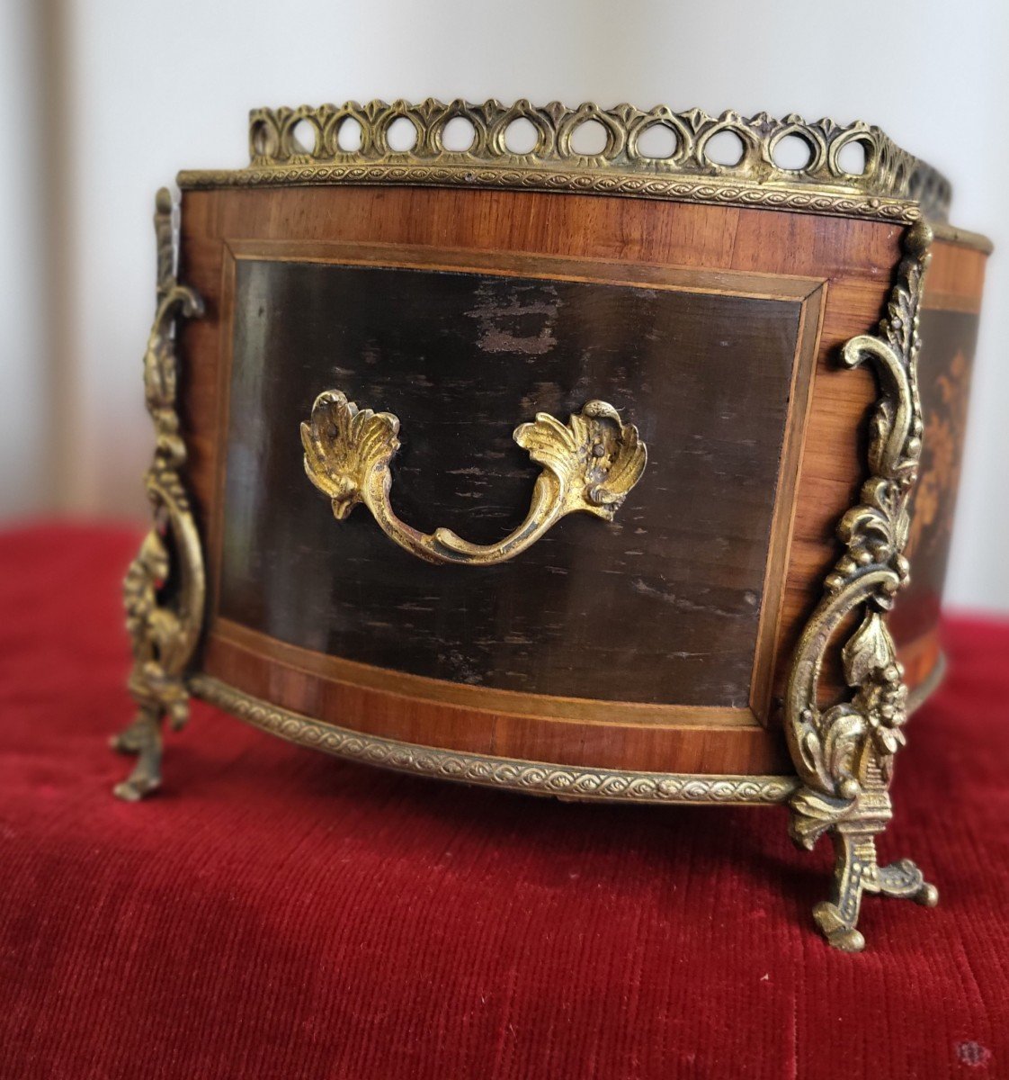 Marquetry And Gilded Bronzes Planter Napoleon III Period 19th-photo-4