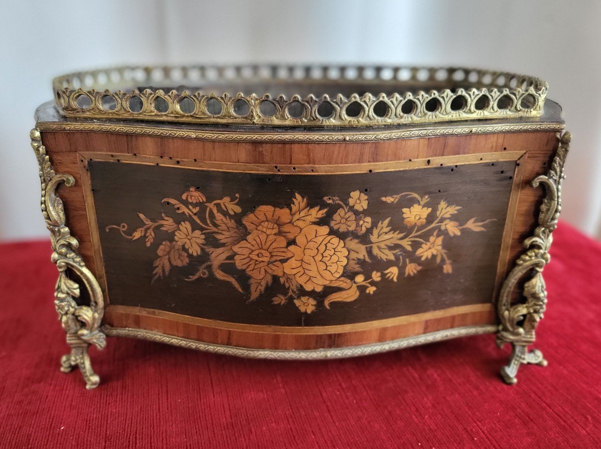 Marquetry And Gilded Bronzes Planter Napoleon III Period 19th